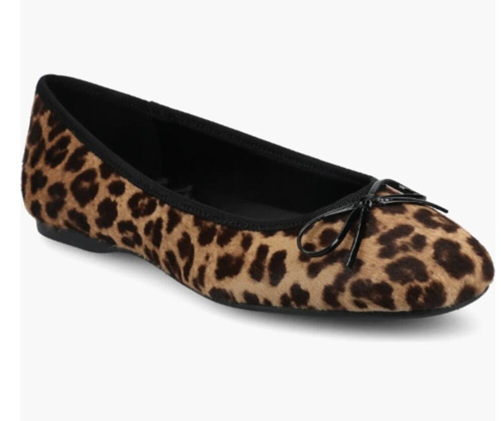 Birdie's Hummingbird Flats Leopard Print Haircalf Size 6.5 NWOB Elegant Bold